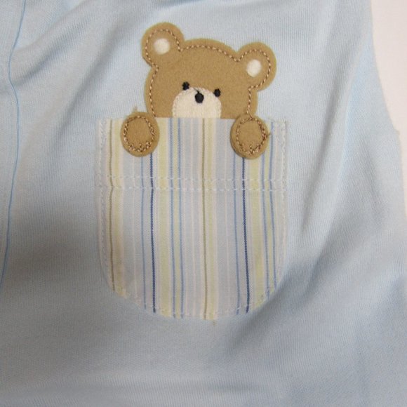 Little Me baby boys 2 piece blue striped bear knit outfit size 9 months - Picture 6 of 8